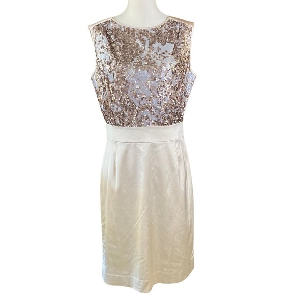 ANTONIO MELANI Dresses & Skirts - New Antonio Melani Women's Dress Sz 6 Gold Viscose Sequin Sheath Party New